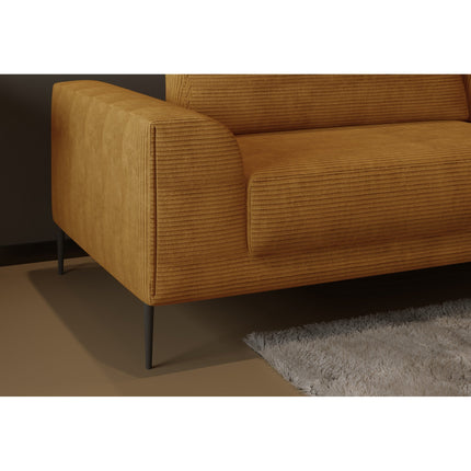Canapea extensibila CAPITOL, stofa catifelata caramiziu - Salvador 07, cu lada depozitare, 250x105x89 cm