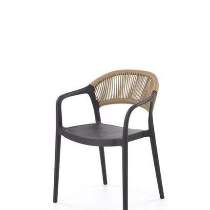 Scaun gradina K582, negru, polipropilena, 56x55x78 cm