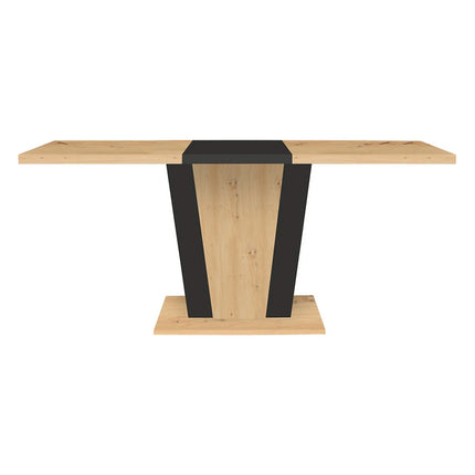 Masa extensibila ZALDER, stejar artisan/negru, PAL, 120/160x68x76 cm
