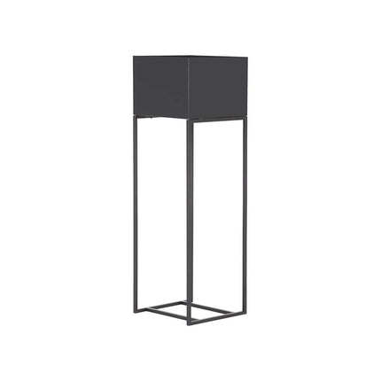 Ghiveci FINA, negru, metal, 25x25x80 cm