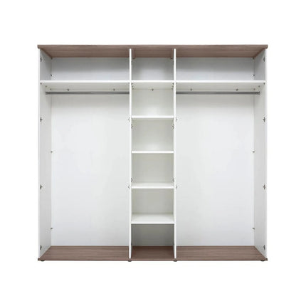 Dressing STOCKHOLM, pin alb andersen/stejar sonoma, PAL, cu 5 usi, 243x59x226 cm