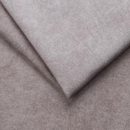 Coltar extensibil LIVIO, sezlong dreapta, stofa catifelata bej - Whisper 03, Gama Premium, cu lada depozitare si tetiere reglabile, 249x184x90 cm