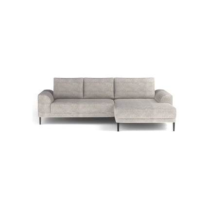 Coltar extensibil CAPITOL, sezlong dreapta, stofa catifelata gri inchis - Whisper 15, Gama Premium, cu lada depozitare, 276x175x89 cm