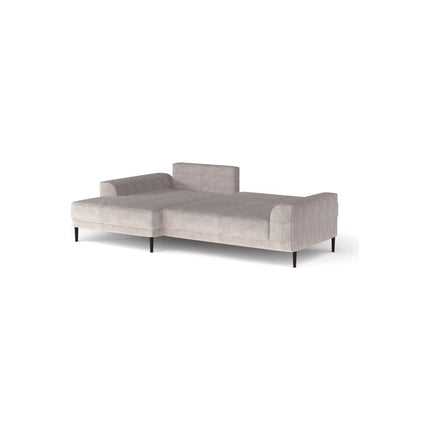 Coltar extensibil CAPITOL, sezlong dreapta, stofa catifelata gri inchis - Whisper 15, Gama Premium, cu lada depozitare, 276x175x89 cm