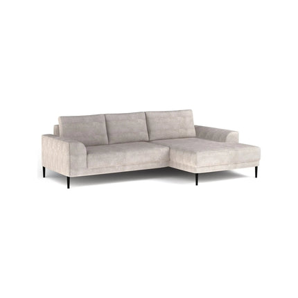 Coltar extensibil CAPITOL, sezlong dreapta, stofa catifelata gri inchis - Whisper 15, Gama Premium, cu lada depozitare, 276x175x89 cm