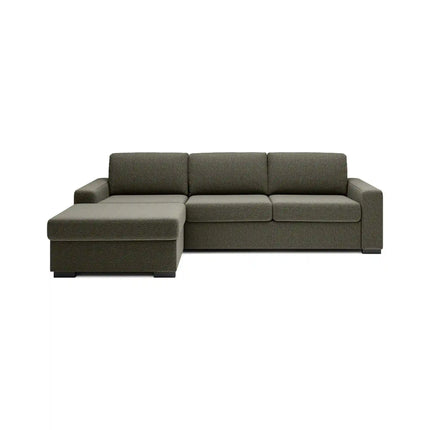 Coltar extensibil VANILLA CORNER 160, sezlong stanga, stofa catifelata gri - Salvador 14, cu lada depozitare, 303x173x87 cm
