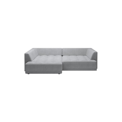 Coltar TIGA, sezlong stanga, stofa catifelata verde inchis - Terra 39, cu reglaj electric, 286x207x77 cm