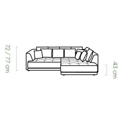 Coltar TIGA, sezlong stanga, stofa catifelata verde inchis - Terra 39, cu reglaj electric, 286x207x77 cm