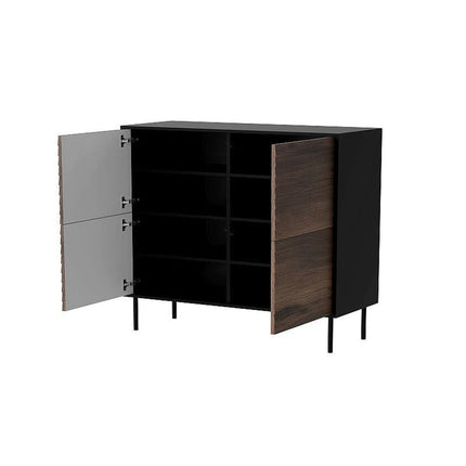 Comoda CORTINA, nuc/negru, PAL laminat, 102x40x118 cm