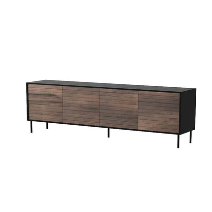 Comoda CORTINA, nuc/negru, PAL laminat, 200x40x81 cm