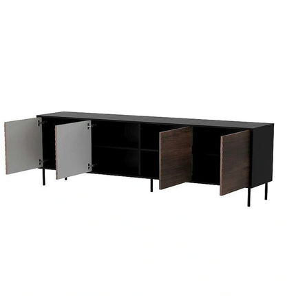 Comoda CORTINA, nuc/negru, PAL laminat, 200x40x81 cm
