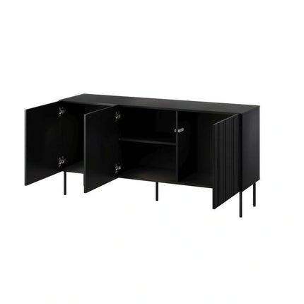 Comoda ISLA, negru, PAL laminat, 151x40x75 cm