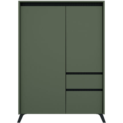 Comoda LOUNGE 4, verde/negru, PAL, 95x45x152.5 cm