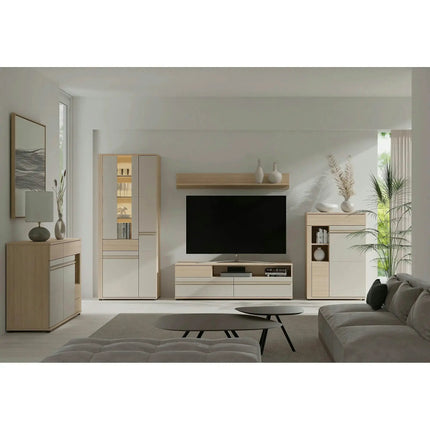 Comoda OSLO OS12, stejar riva/casmir, PAL laminat, 130x44x90 cm