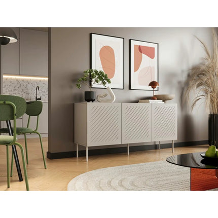 Comoda SIENA, bej, PAL laminat/metal, 151x40x75 cm