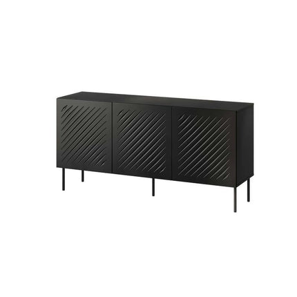 Comoda SIENA, negru, PAL laminat/metal, 151x40x75 cm