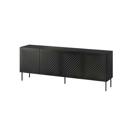 Comoda SIENA, negru, PAL laminat/metal, 201x40x75 cm