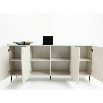 Comoda SIERRA SR8, casmir/negru, PAL laminat, 185x39x86 cm