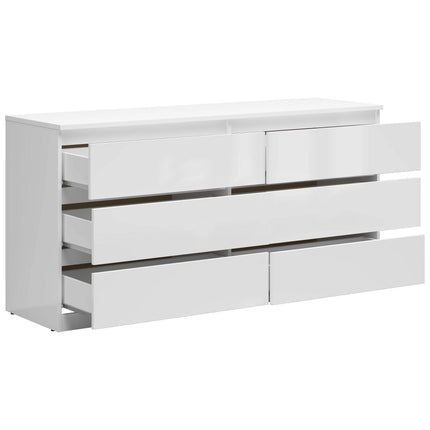 Comoda TETRIX, alb lucios, PAL, 150x45x75.5 cm