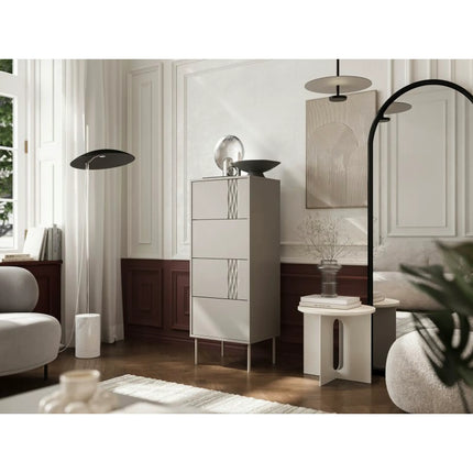 Comoda TRESSE, bej, PAL laminat, 50x40x125 cm
