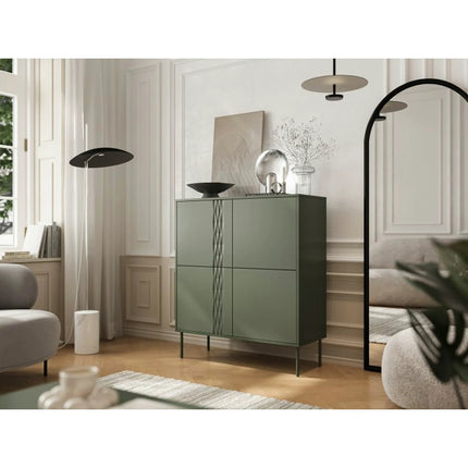 Comoda TRESSE, verde, PAL laminat, 100x40x110 cm