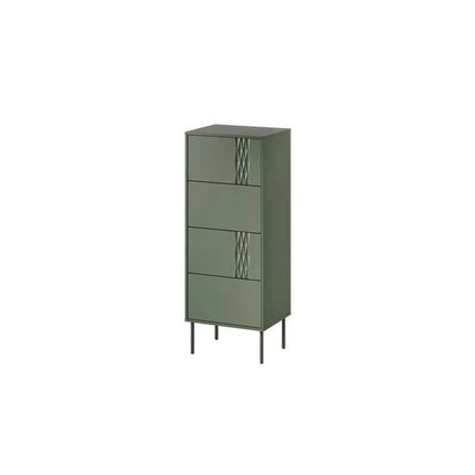 Comoda TRESSE, verde, PAL laminat, 50x40x125 cm