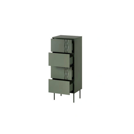 Comoda TRESSE, verde, PAL laminat, 50x40x125 cm