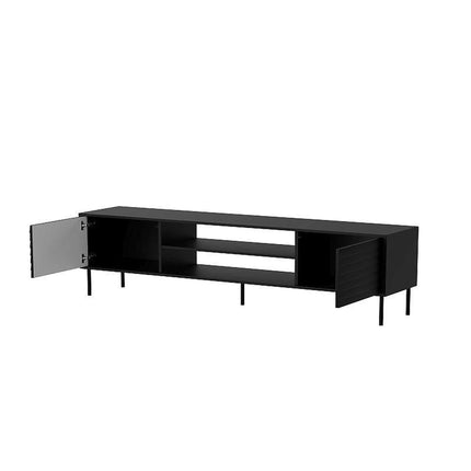 Comoda TV CORTINA, negru, PAL laminat, 180x40x60 cm
