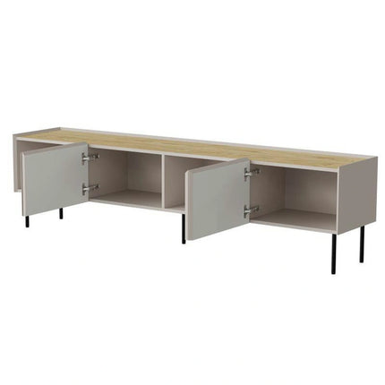 Comoda TV FELLINI, casmir/stejar, 202x40x52 cm