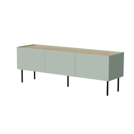 Comoda TV FELLINI, verde olive/stejar, 150x40x52 cm