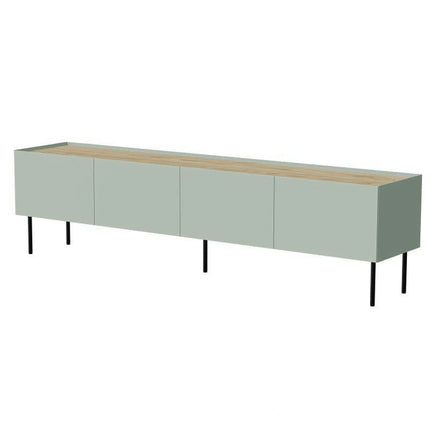 Comoda TV FELLINI, verde olive/stejar, 202x40x52 cm