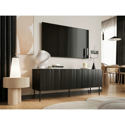 Comoda TV ISLA, negru, PAL laminat, 151x40x60 cm