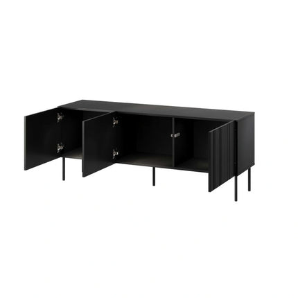 Comoda TV ISLA, negru, PAL laminat, 151x40x60 cm