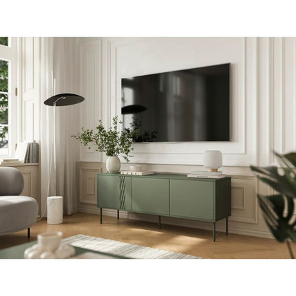 Comoda TV TRESSE, verde, PAL, 150x40x55 cm