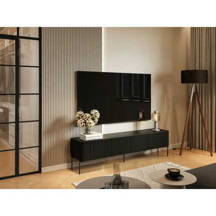 Comoda TV VERA, negru, PAL laminat, 190x40x50 cm