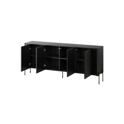 Comoda VERA, negru, PAL laminat, 190x40x80 cm