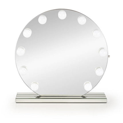 Oglinda TORANO, argintiu, cu iluminare LED, 70x70 cm