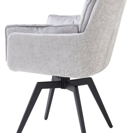 Scaun ALANI, gri/negru, stofa catifelata/metal, 64x65x89 cm