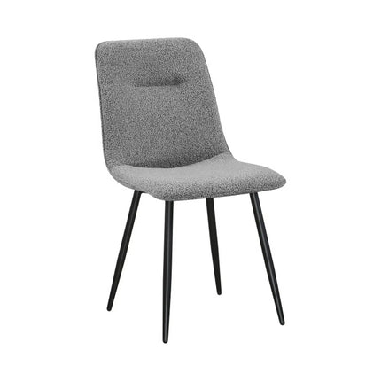 Scaun DOT, gri inchis/negru, stofa buclata/metal, 45x57x89 cm