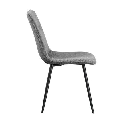 Scaun DOT, gri inchis/negru, stofa buclata/metal, 45x57x89 cm