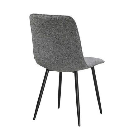 Scaun DOT, gri inchis/negru, stofa buclata/metal, 45x57x89 cm