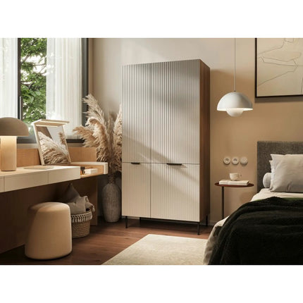Dulap ALMERA TYP5, nuc/casmir, PAL laminat, cu 2 usi, 90x52x185 cm
