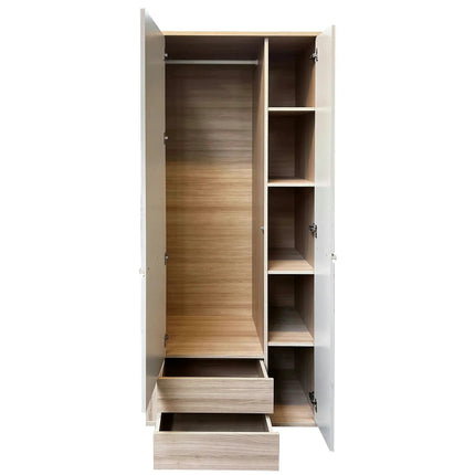 Dulap pentru living OSLO OS1, PAL laminat, cu 2 usi si 2 sertare, 78x55x200 cm