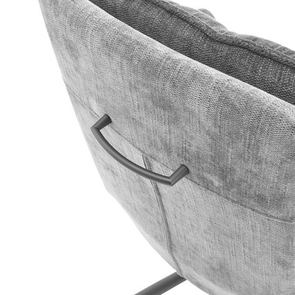 Scaun LIVIA, gri inchis/negru, stofa clasica/metal, 60x67x90 cm