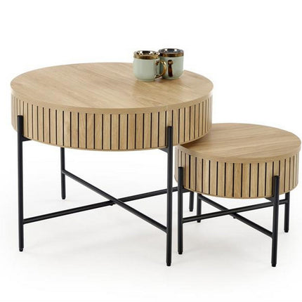 Set 2 masute cafea DANTE, stejar/negru