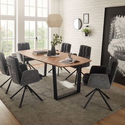 Scaun LIVIA, gri inchis/negru, stofa clasica/metal, 60x67x90 cm