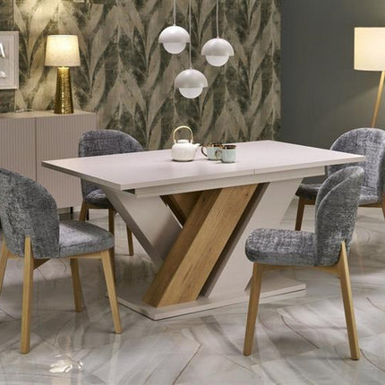 Masa extensibila BRANDON, casmir/stejar, PAL laminat, 160/200x90x77 cm