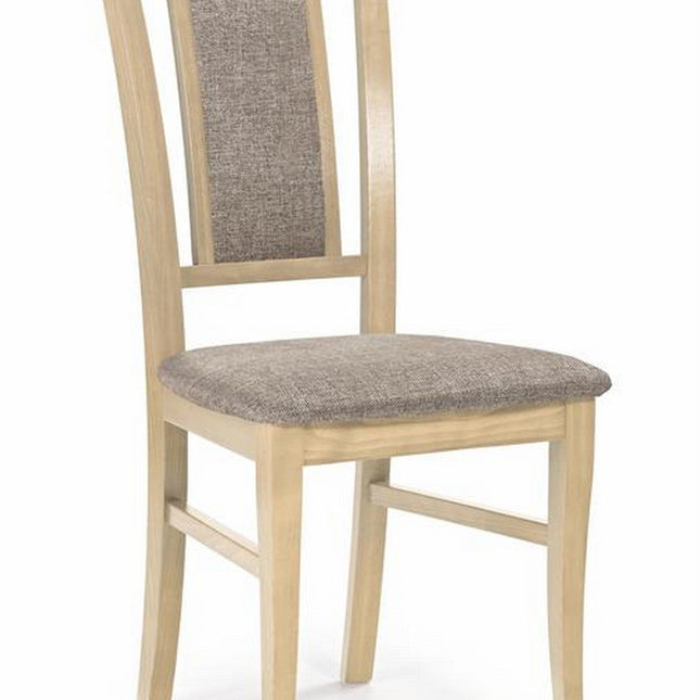 Scaun Konrad, gri/stejar sonoma, stofa clasica/lemn de fag, 46x57x96 cm