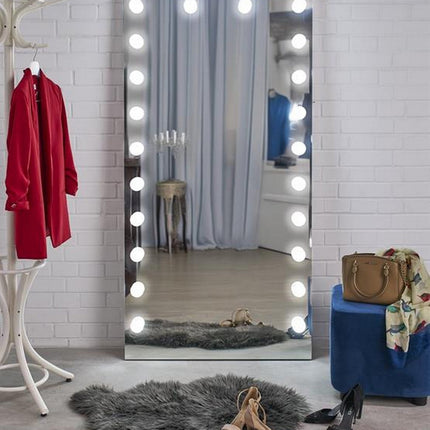 Oglinda PEARL, argintiu, cu iluminare LED, 87x170 cm