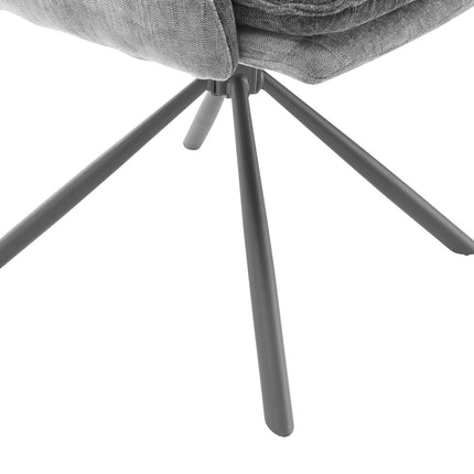 Scaun LIVIA, gri inchis/negru, stofa clasica/metal, 60x67x90 cm